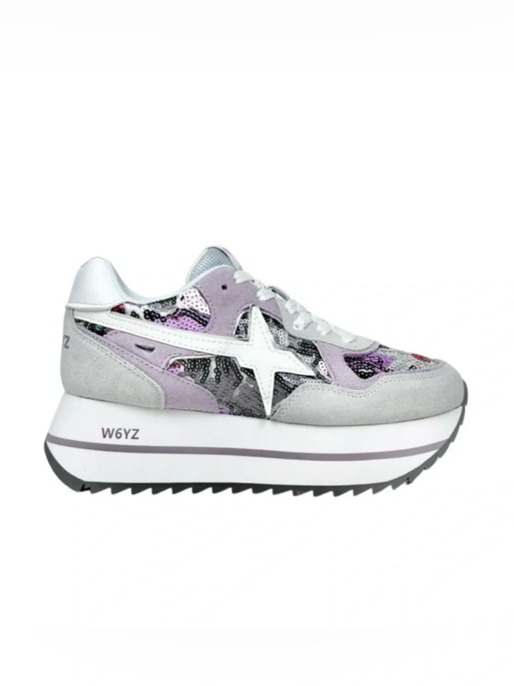 NWT W6yz Wizz Deva Grey Lilac Platform Sneakers Women Sz 7,5 - Picture 6 of 13